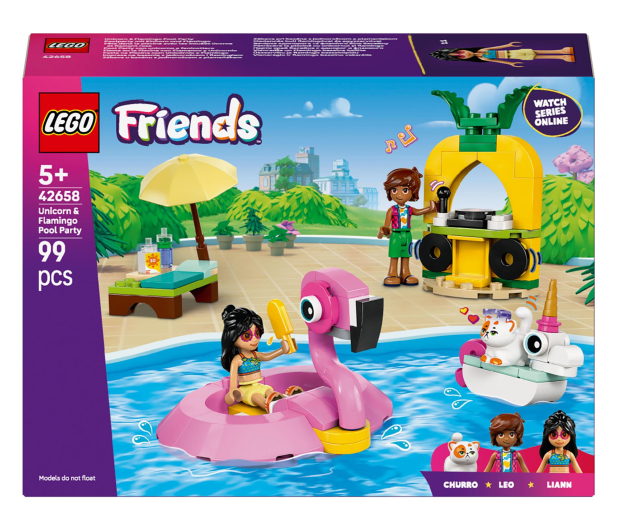LEGO Friends 42658 Impreza na basenie z jednorożcem i flamingiem - 1331625 - zdjęcie